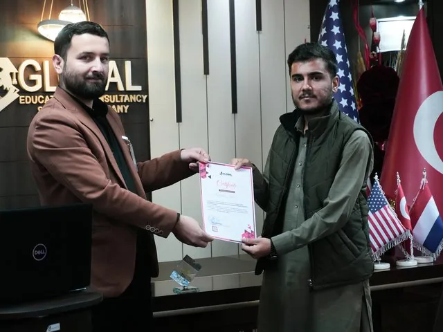 A participant receiving a certificate of participation