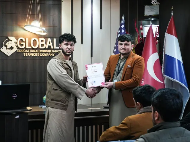 A participant receiving a certificate of participation