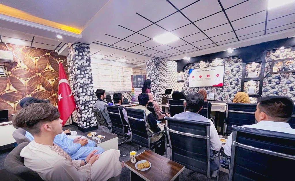 The room during the Study Abroad seminar — GECSC office, Kabul, 16 May 2022