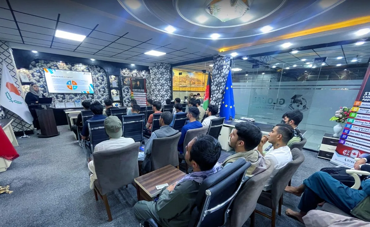 The room during the Study Abroad seminar &mdash; GECSC office, Kabul, 16 May 2022