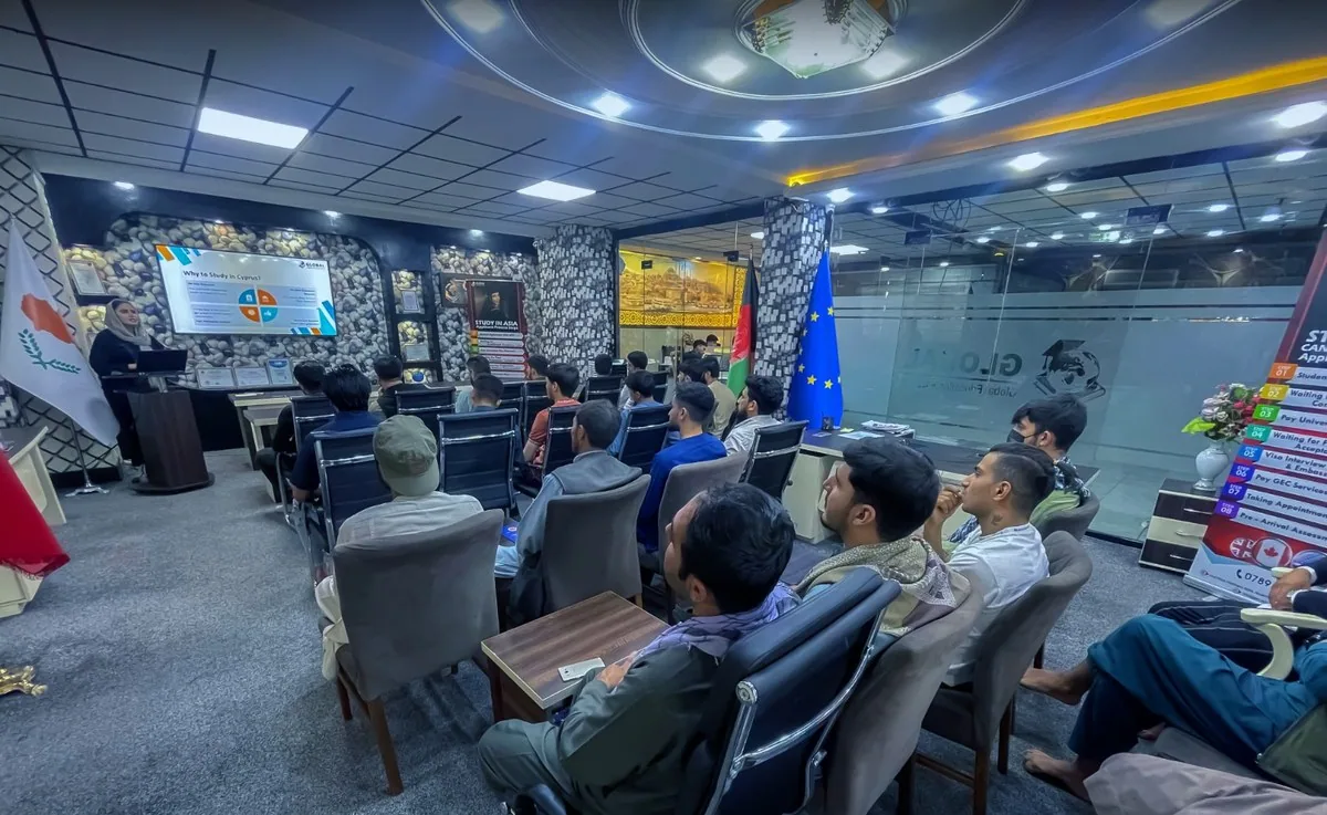 The room during the Study Abroad seminar &mdash; GECSC office, Kabul, 16 May 2022