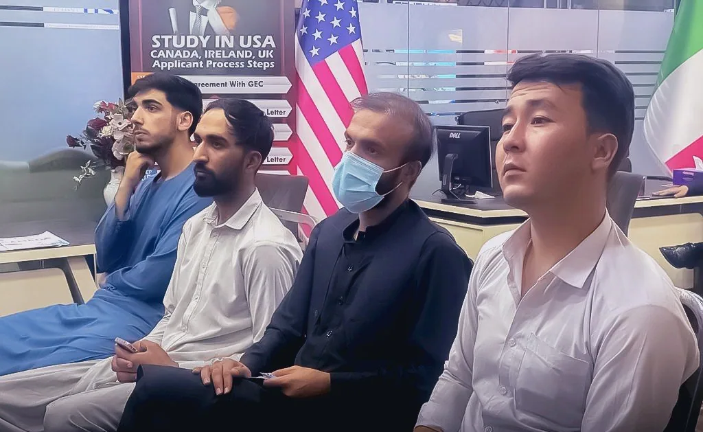 The room during the Study Abroad seminar — GECSC office, Kabul, 16 May 2022