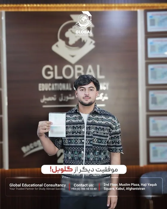 A GECSC student with his approved Türkiye study visa